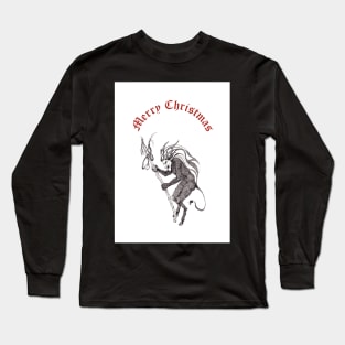 Krampus + "Merry Christmas" Long Sleeve T-Shirt